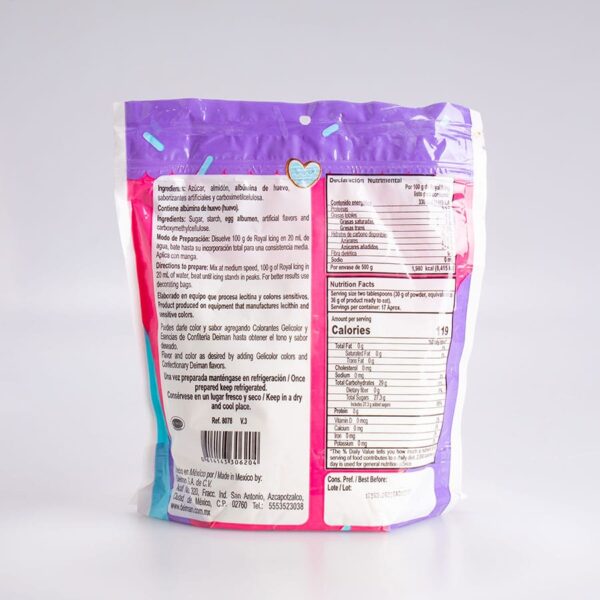 Polvo para hacer betún Royal Icing - DEIMAN (500g) - Image 2